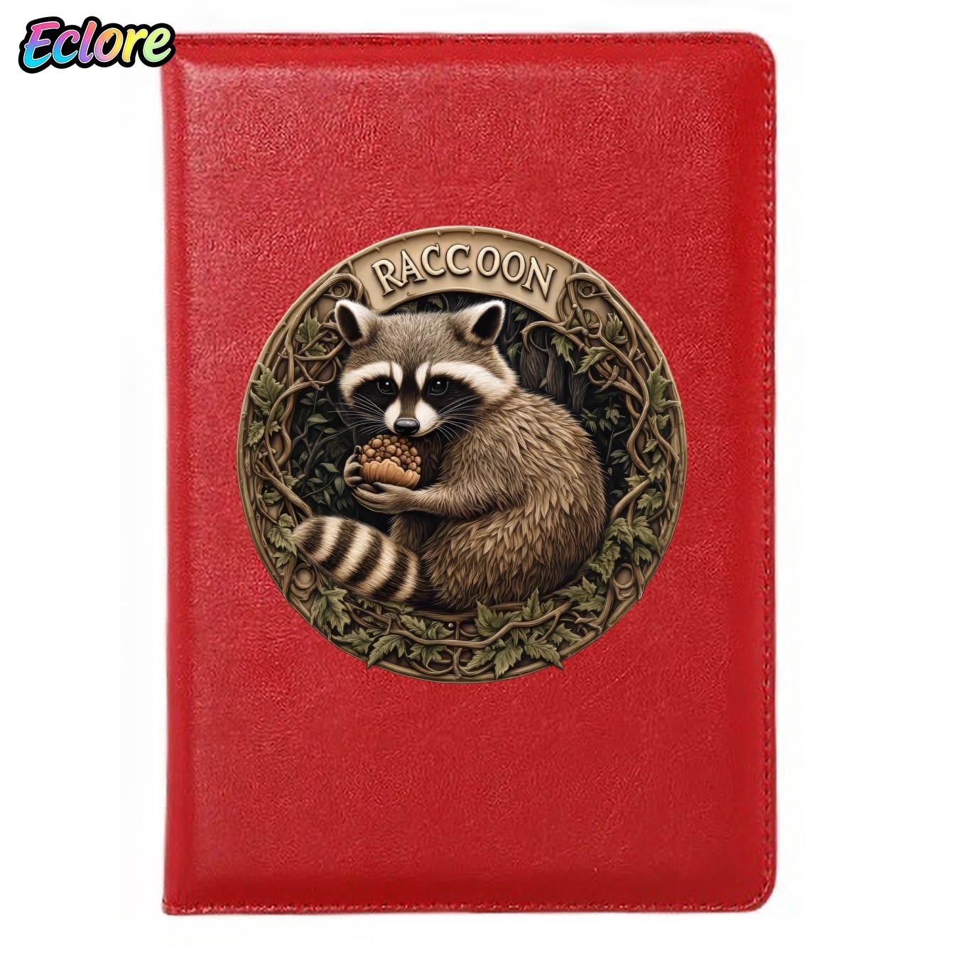 Leather Work Diary Covers - Vintage-Lederjournal mit Waschbär-Illustration, A5-Notizbuch mit weichem